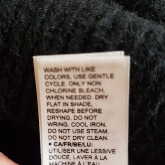 NWT THE DROP SZ L Women's Gloria Puff Sleeve Cable-Knit Sweater in Black - Picture 11 of 11